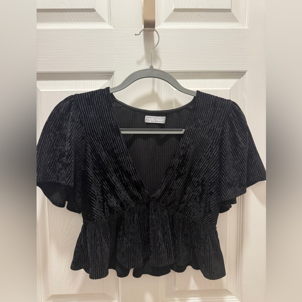 Urban Outfitters Black Velvet Top
